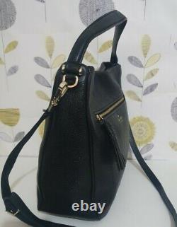 Kate Spade large black grain leather shoulder crossbody bag