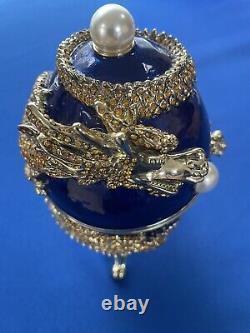 Keran Kopal Large Blue Dragon Egg Limited Edition Trinket/music Box New Other