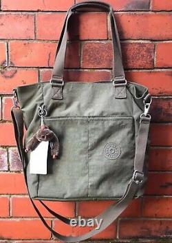 Kipling Audria Large 2 in 1 Tote Bag with Strap. Jaded Green & Dynamic Dot. BNWT