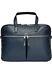 Knomo Hanover Large Leather 14'' Laptop Work Travel Briefcase Blue New Rrp £299