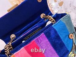 Kurt Geiger Kensington Large Soft Rainbow Striped Fabric Fringe Crossbody Bag