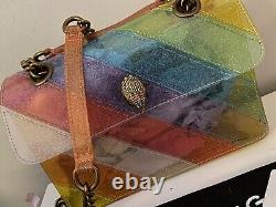 Kurt Geiger Kensington Rainbow Large Striped Glitter Vinyl Crossbody Bag BNWTS