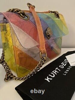 Kurt Geiger Kensington Rainbow Large Striped Glitter Vinyl Crossbody Bag BNWTS