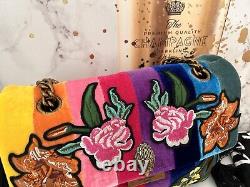Kurt Geiger Kensington Rainbow Striped Lg Fabric Fringe Crossbody Bag