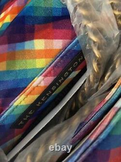 Kurt Geiger Kensington Ruffle Rainbow Velvet Crossbody Bag / Shoulder Bag BNWT