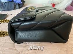 Kurt Geiger London Large Kensington Black Leather Shoulder Bag/ Gold Chain NEW