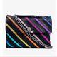 Kurt Geiger London Large Kensington Black Rainbow Stripe Bag Nwt Chain Strap