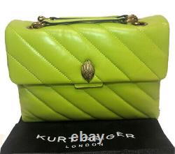 Kurt Geiger London Large Kensington Soho Soft Leather Lime Green Convertible Bag