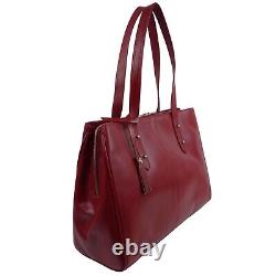 Ladies Italian Vintage Red Leather Large Handbag by Visconti Business Work Bag