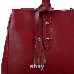 Ladies Italian Vintage Red Leather Large Handbag by Visconti Business Work Bag