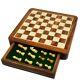 Large 10 Inch Travel Chess Set With Drawer Magnetic Set Golden Rose Wood
