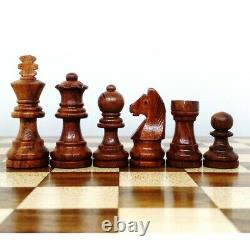 Large 10 inch Travel Chess set with Drawer Magnetic Set Golden Rose wood