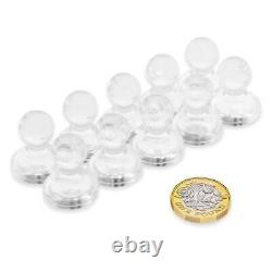 Large Acrylic Push Pin Magnet, 21x26mm, Transparent/Clear (20 Packs of 10)