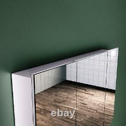 Large Bathroom Mirror Cabinet With Storage Cupboard Stainless Steel Wall Mounted