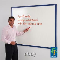 Large Eco-Friendly Write-On Drywipe Non-Magnetic Whiteboard with Wooden Frame