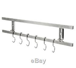 Livivo Magnetic Wall Knife Rack & 6 Hanging Hooks S/steel Kitchen Utensil Holder