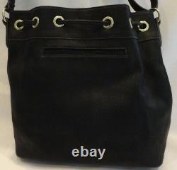 Liz Claiborne Large Black Bucket Bag with Gold Hardware Free Shipping Purses