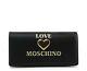 Love Moschino Black Heart Logo Clutch Bag Inner Dividers Authentic New With Box