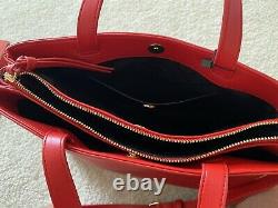Love Moschino Handbag Satchel Borsa PU Rosso Gold Heart Chain Red Purse NEW