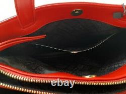 Love Moschino Handbag Satchel Borsa PU Rosso Gold Heart Chain Red Purse NEW