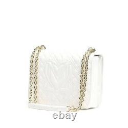 Love Moschino Quilted White Large Crossbody Bag