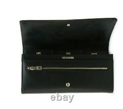 Love Moschino authentic large black clutch bag wallet JC5612PP1BLE New Boxed