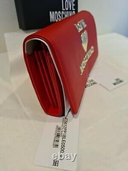 Love Moschino large red clutch wallet Brand New Boxed