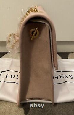 Lulu Guinness Blush Large Annabel Leather Cross Body Bag Cut Out Lips Handbag
