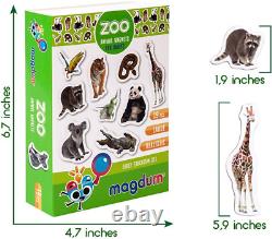 MAGDUM Zoo Photo Fridge Magnets for Toddlers Animal LARGE Large