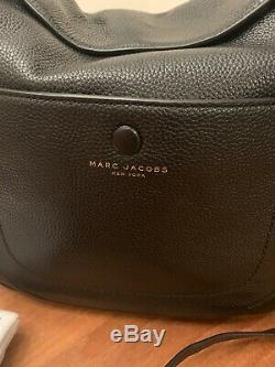 MARC JACOBS Empire City Black Leather Large Convertible Hobo Handbag $475 NEW