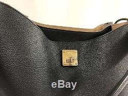 MCM Milla Black Grained Leather Large Hobo Bag $830.00 Missing Shoulder Strap