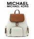 Michael Kors Abbey Large Cargo Backpack Only Or Wristlet Set- Vanilla Acorn Pvc