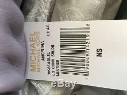 MICHAEL KORS Angelina Convertible Large Leather Shoulder Bag Color- Lilac $368