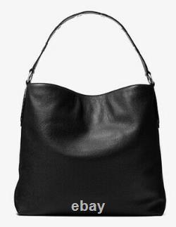 MICHAEL KORS Brooklyn Large Leather Shoulder Bag in Black SV