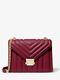 Michael Kors Mk Whitney Large Quilted Leather Convertible Shoulder Bag Red Berry