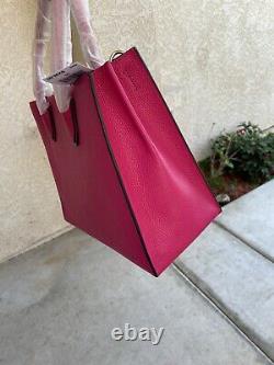 MICHAEL KORS STUDIO Mercer Leather Large Convertible Tote Bag Ultra Pink New