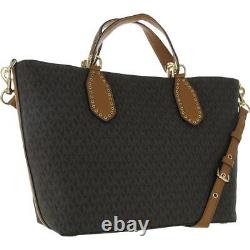 MICHAEL Michael Kors Womens Brooklyn Brown Tote Satchel Handbag Large BHFO 8963