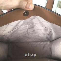 MIchael Kors Large PVC Leather Shoulder Tote Satchel Crossbody Bag Handbag Brown
