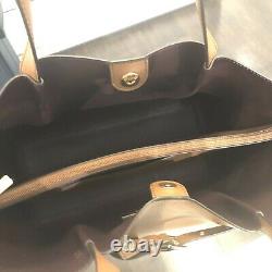 MIchael Kors Large Shoulder Tote Satchel Purse Bag Handbag Luggage Brown Leather