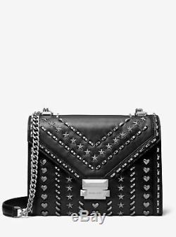 MK Whitney Studded Leather Convertible Shoulder 100% Real