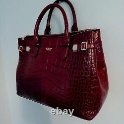 MODALU Handbag Emerson Large Berry Leather Detachable Strap New Tags r. R. P £295