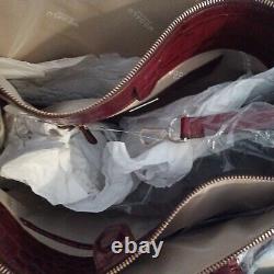 MODALU Handbag Emerson Large Berry Leather Detachable Strap New Tags r. R. P £295