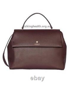 MODALU Satchel Bag Aubergine Colour Leather