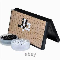 Magnetic Travel Go Game Set Magnetic Plastic Stones X-Large Foldable board 14.5