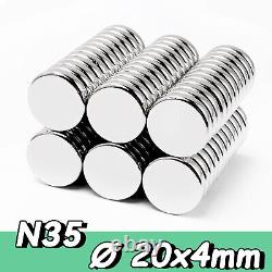 Magnets 20x4 mm N35 Neodymium Disc very strong large round magnet 20mm dia x 4mm