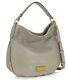 Marc Jacobs New Q Hillier Cement Grey Leather Large Hobo Shoulder Bag Pursenwt
