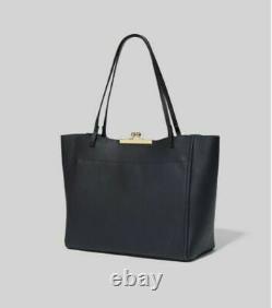 Marc Jacobs The Kiss Lock LARGE Leather Tote M0016155 Black W Dust Bag NWT