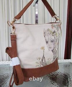 Marvel Loungefly Floral Groot Crossbody Tote Bag RARE Heart Logo NWT