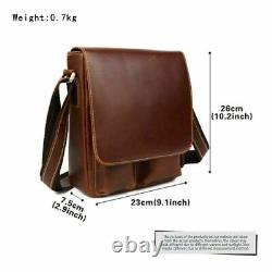 Men's Large Messenger Brown Vintage Leather Shoulder Satchel 10 Laptop Bag NEW