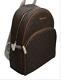 Michael Kors Abbey Jet Set Mk Signature Large Leather Backpack Nwt